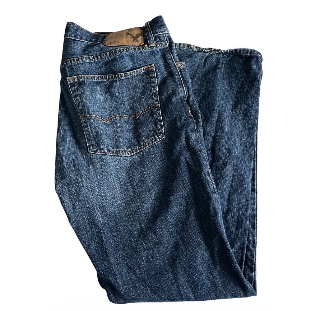 American Eagle Original Boot Jeans Blue Faded Denim Bootcut 34x32